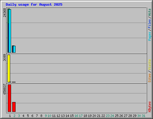 Daily usage for August 2025