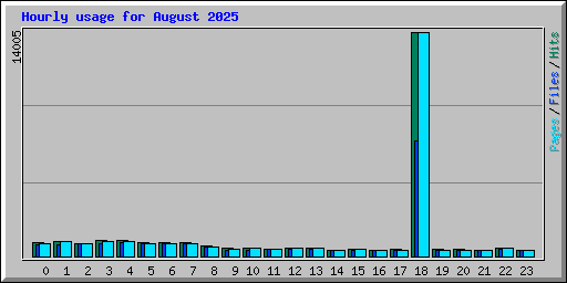 Hourly usage for August 2025